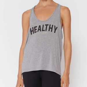 Spiritual Gangster Grey  Graphic Boyfriend Tank Top, Size L